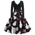 thumbnail image 1 of Vestidos para mujer Vestidos de otoño Cuello en V Manga larga Vestido de fiesta de Navidad Vestido vintage para mujer Odeerbi  ODB-5, 1 of 8
