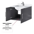 thumbnail image 4 of 24 in. Wide Dark Grey Single Vanity | Ideal for Bathrooms with Mirror, Faucet and Stain - Resistant Countertop | Get a Stylish and Durable Option, 4 of 5