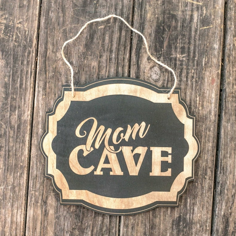 Mom Cave - Black Door Sign Mom Cave - Black Door Sign