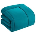 thumbnail image 3 of 5 Piece Comforter Set Bag Solid Color All Season Soft Down Alternative Blanket & Luxurious Microfiber Bed Sheets, Teal,, 3 of 7