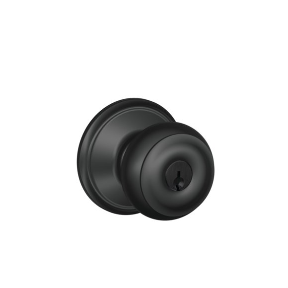 Schlage ENTRY KNOB GEORGN MTBLK (Pack of 1)