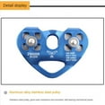 thumbnail image 5 of 6X Outdoor Climbing Pulley Biaxial Transport Steel Cable Expand Heart-Shaped Double Pulley Blue, 5 of 5