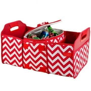Picnicat Ascot 8014-CR Trunk Organizer And Cooler Set - Chevron Red