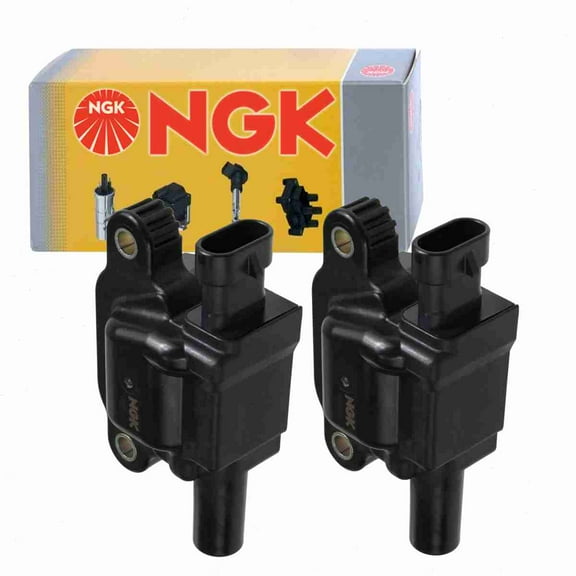 2 pc NGK 48882 Ignition Coils for 12619161 12669351 E1243 IC849 UF-743 UF743 Spark Plug Wire Boot Fits select: 2014-2023 CHEVROLET SILVERADO, 2014-2023 GMC SIERRA