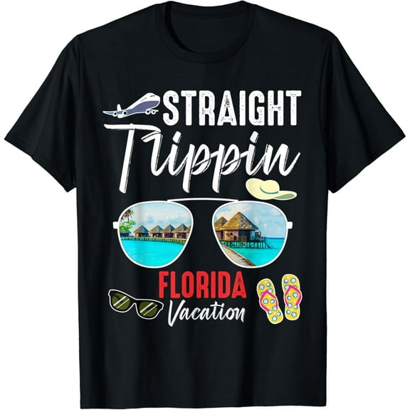 Straight Trippin FLORIDA Trip 2023 Beach Summer Vacation T-Shirt mens t shirt，black，women，funny，misfits，men，journey