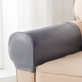 thumbnail image 2 of GUOOL 2pcs Nonslip PU Leather Square Curved Recliner Chair Arm Cover Armrest Protector Gray, 2 of 8