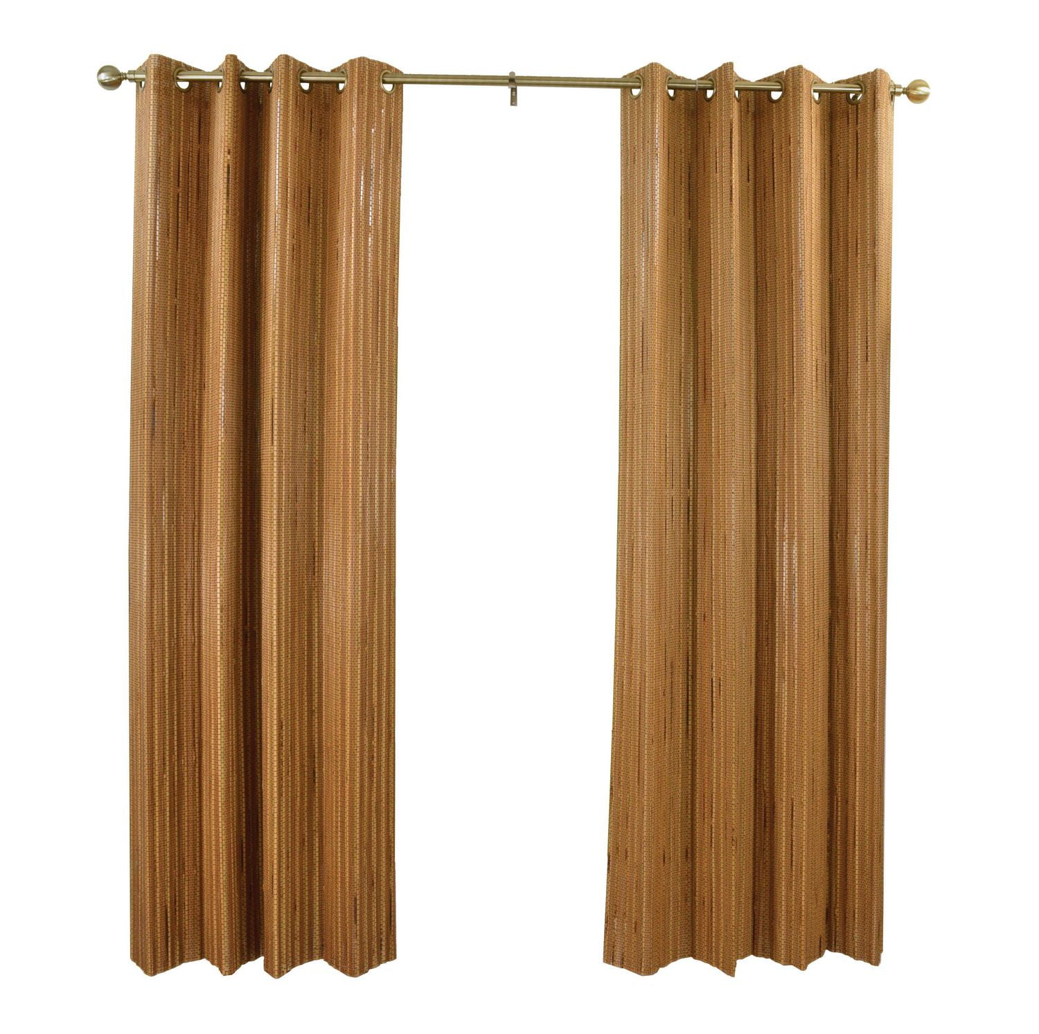 Versailles' Bamboo Wood Grommet Top Curtain Panel Set 48in x 84in