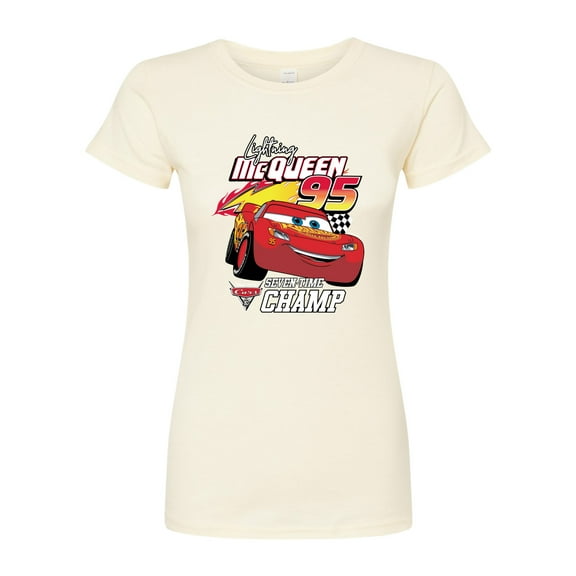 Disney Cars - Lightning McQueen Seven-Time Champ - Juniors Fitted Graphic T-Shirt