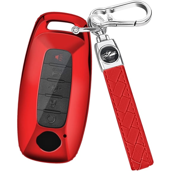 Key Fob Cover Compatible with Nissan Rogue Pathfinder Versa Kicks Sentra 2023-2025 TPU 3-5 Button Keychain Case Holder Protector,Red