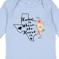 thumbnail image 4 of Inktastic Texas Home is Where The Heart is with Watercolor Floral Girls Long Sleeve Baby Bodysuit, 4 of 5