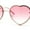 Gold - Pink, variant on Womens Metal Race Jewel Trim Rimless Heart Shape Hippie Sunglasses Gold - Clear