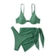thumbnail image 4 of Traje de baño de 2 piezas para mujer, trajes de baño para mujer, bikini liso con tirantes y abertura en V, conjunto de traje de baño de tres piezas para mujer, 4 of 8