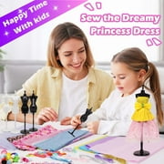 700 Pcs Fashion Designer Kit for Girls, DIY Arts & Crafts Kit with 4 Mannequins, Doll Clothes Making Sewing Kit, Girls Birthday and Christmas Gifts for Age 6-12