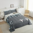 thumbnail image 3 of Castle Fairy Cartoon Plane 3-Piece Full Size Comforter Sets,Transportation Theme Bedding Comforter Set,Aircraft Airplane Lightweight Bedding Sets,Lightweight Kawaii Room Decor,Reversible, 3 of 8