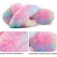 thumbnail image 3 of LORDFON Open Toe Cross Band Fuzzy Womens Slippers Fluffy House Slippers with Memory Foam, 3 of 6