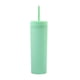 thumbnail image 1 of Ounissouiy Botella de agua de 16 onzas, vaso de paja esmerilado de plástico de 2 capas, bebida portátil, taza de té de la leche, soporte para Mostrada Verde 21 cm x 7.2 cm, 1 of 6