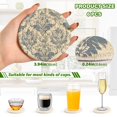 thumbnail image 4 of YAZAOO 6Pcs Drink Coasters With Holder 3.94Inch Elegant Blue Damask Pattern Creative Coil Coaster Coasters Colors Absorbent Coasters for Drinks Coasters Set Thicken Heat for Home Table, 4 of 7
