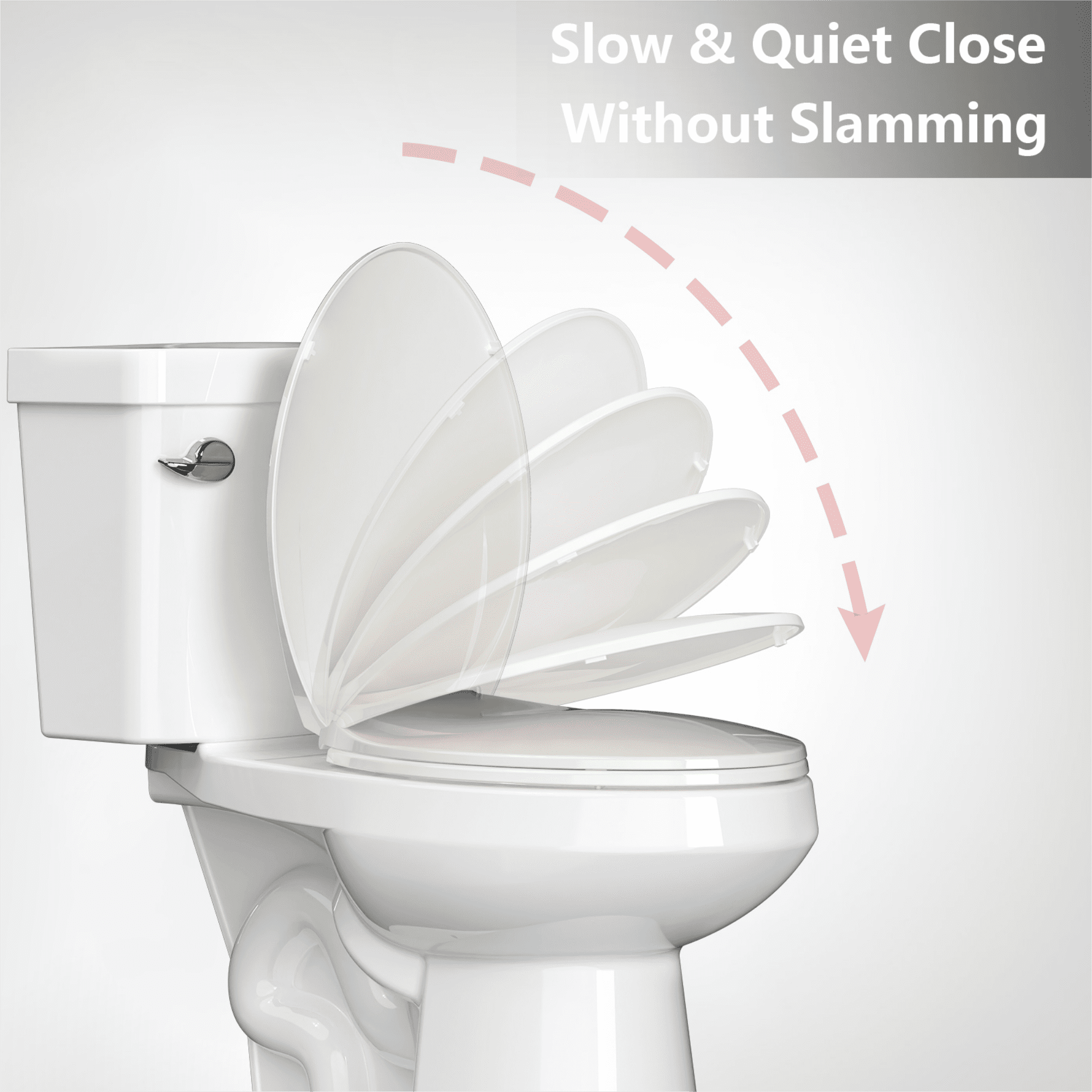 Heavy Duty Elongated Toilet Seat, Soft Close White Toilet Lid with Quick Release for Easy Cleaning, No-Slip & No-Wiggle, 660 LBS Capacity, Universal Fit
