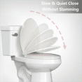 thumbnail image 2 of Elongated Toilet Seat Slow Close, Quiet Toilet Seat Cover with Never Loosen Durable Toilet Seat Lid Easy to Install & Clean, Polypropylene (PP), 19" Elongated Biscuit, 2 of 9