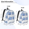 thumbnail image 2 of Casual Canvas Backpack Without Interlayer Large Capacity Stick Bag Design For Outdoor Shopping Office Outdoor Sports Doderblue Checked Hand-Drawn Sketch_2 Small, 2 of 7