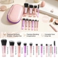 thumbnail image 4 of Livhil 10pcs Portable Travel Makeup Brush Set, Function Mini Makeup Brushes with Pouch (Colorful), 4 of 8