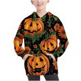 thumbnail image 2 of Odeerbi Kids Boys Halloween Hoodies Fall Winter Pullover Hooded Sweatshirts 4-14 Years Children's Halloween Printed Hoodie Long Sleeve Top Sweatshirt Kids Clothes Black, 2 of 7