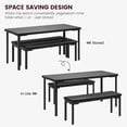 thumbnail image 2 of 43-pulgada dining mesa set para 4: 3-piece space-saving kitchen mesa set con 2 forrado benches para apartment dining room o studio (negra), 2 of 8