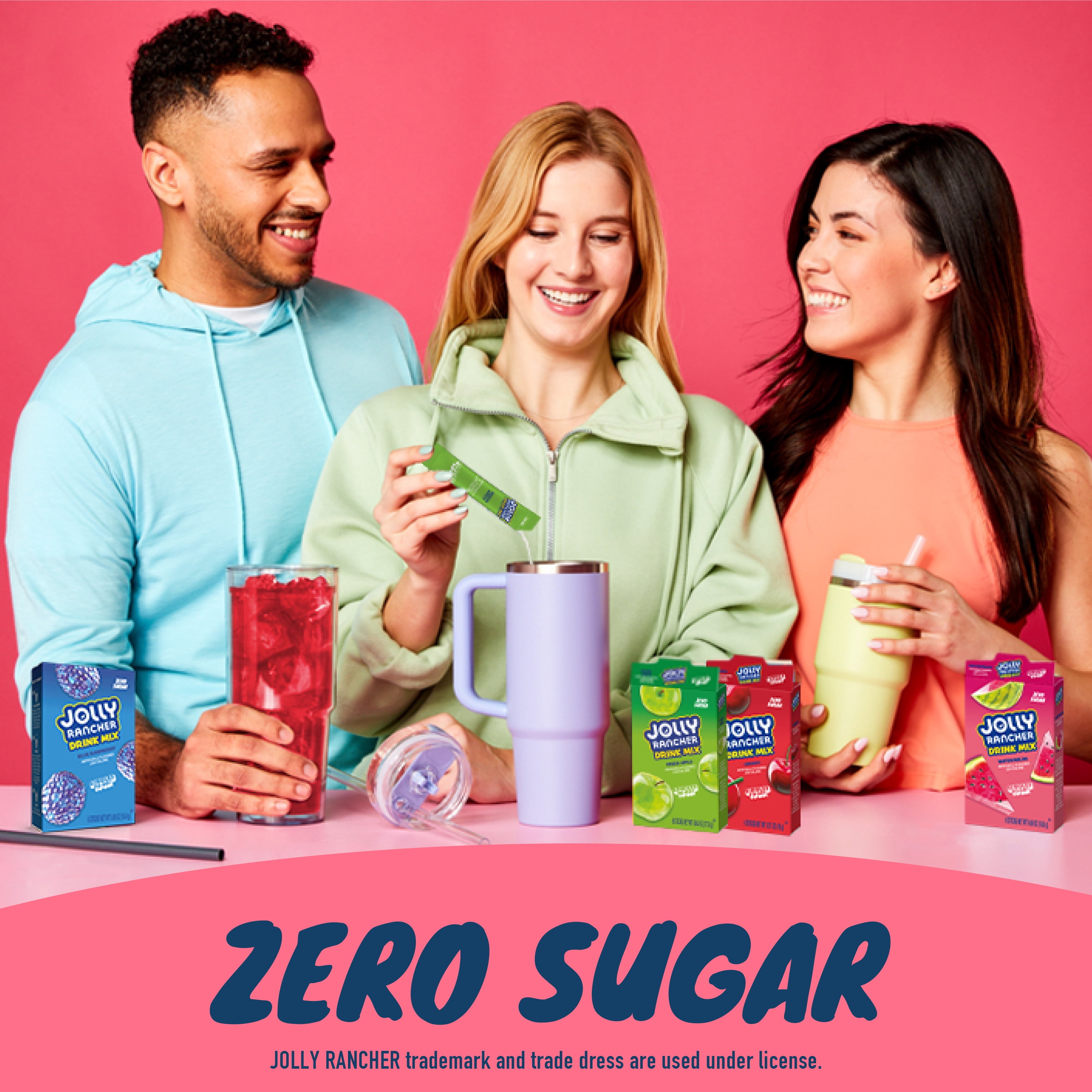 (3 pack) Jolly Rancher Watermelon Sugar-Free Singles To Go Powdered Drink Mix, 6 Count Packets
