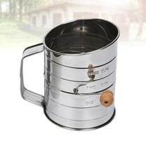 MLINS Stainless Steel Flour Sifter Double Layers Manual Flour Mesh Sieve Powdered Sugar Duster Sifter for Baking Kitchen