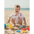 thumbnail image 4 of BemeyourBBs Toddler Baby Boy Summer Clothes Baby Boy Cotton 2 Piece Outfit Dinosaur Bus Lobster Print Short Sleeve Button Down Shirt with Elastic Waist Shorts Set Toddler Boys Summer Outfit, 4 of 9