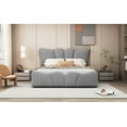 Full Size Upholstered Wood Platform Bed, Velvet Upholstered Bed with