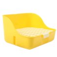 thumbnail image 2 of Walbest Small Animal Rabbit Litter Toilet, Plastic Square Cage Box Rat Potty Trainer Corner Grate Litter Bedding Box Pet Pan for Guinea Pigs, Chinchilla, Ferret, Galesaur, Bunny (Yellow), 2 of 7
