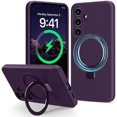 thumbnail image 1 of KOMI for Samsung Galaxy S25+/ S25 Plus Case with Stand, Slim Liquid Silicone Phone Cases for Galaxy S25 Plus Compatible with MagSafe Magnetic Ring Kickstand Case Full Camera Protection, Dark Purple, 1 of 5
