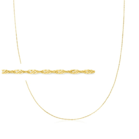 Ross-Simons 1mm 14kt Yellow Gold Singapore-Chain Necklace, Women's, Adult