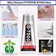 thumbnail image 3 of B7000 Adhesive Rhinestones Glue for Crafts, 3PCS 110ml / 3.7 fl oz B7000 Clear Glue with 5 Dotting Pen Tool, Wax Pencil and Tweezer, Jewelry Glue for DIY Craft Makeup Shoes Jewelry Making Nail Art, 3 of 9
