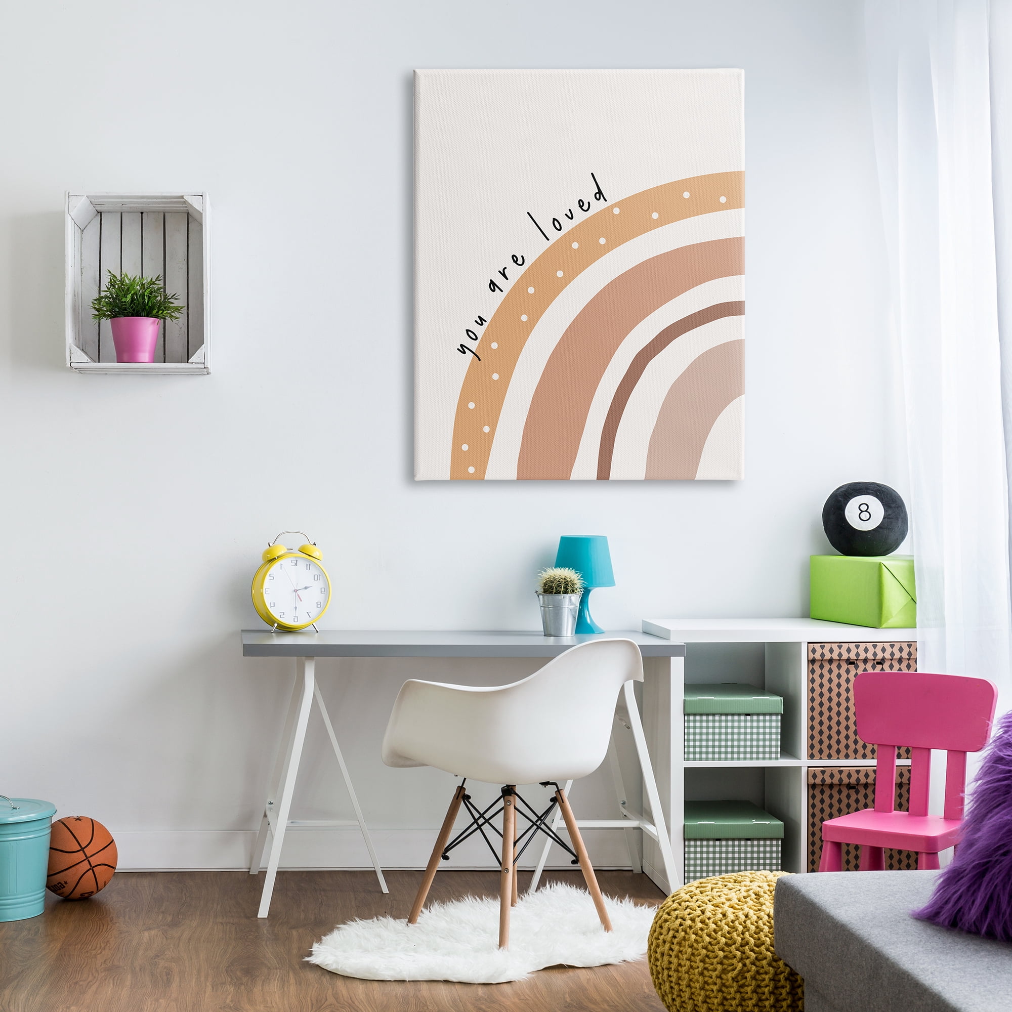 Stupell Industries You Are Loved Rainbow Inspirational Painting Gallery Wrapped Canvas Print Wall Art, 36 x 48