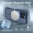 thumbnail image 4 of Magnetic Compatible with iPhone 16 Pro Case, Upgraded [Full Camera Protection] [Compatible with MagSafe] Protective Translucent Matte Women Girl Phone Case Cover, Navy Blue, 4 of 14
