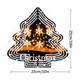 thumbnail image 7 of Stylish Metal Hanging Christmas Tree Wind Spinner - Black Outline with White Snowflakes & Orange Bokeh Lights for Garden Decor, 7 of 7