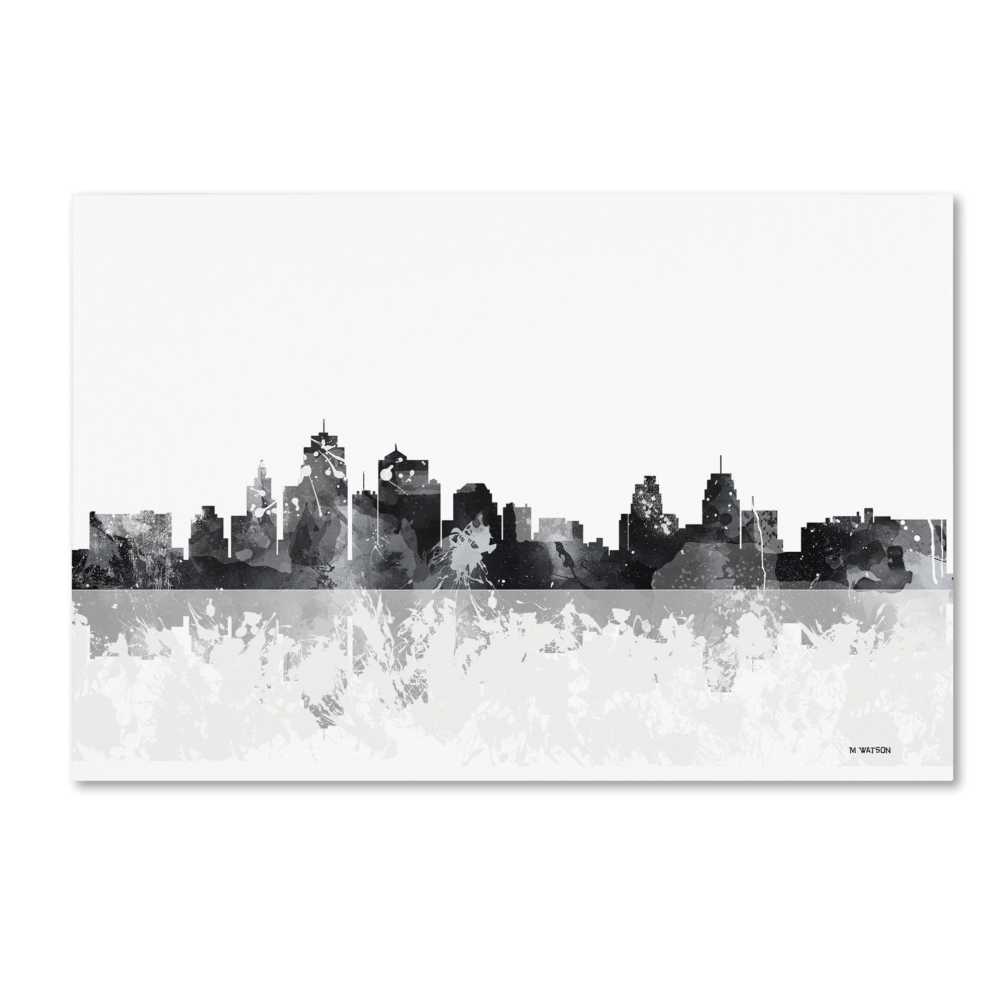 Trademark Fine Art "Kansas City Missouri Skyline" Canvas Art by Marlene Watson