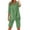 Green, variant on Trikvn Women Linen Sets 2 Piece Outfits Casual Summer Half Sleeve V Neck Tunic Top and Knee Length Bermuda Shorts Outfits Relaxed Fit Loungewear with Pockets