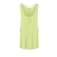 thumbnail image 5 of Nmnitkp Women's Crinkle Sleeveless Tank Dress, Round Neck Tie Back Loose A-Line Mini Dress with Pockets, Casual Summer Dress for Beach, Vacation & Daily Wear Yellow,XXL, 5 of 7