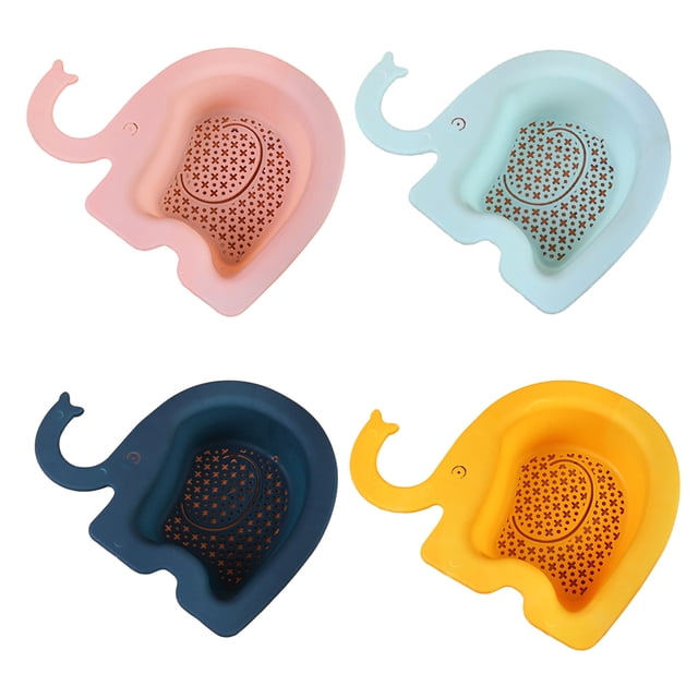 4Pcs Kitchen Sink Drain Basket Elephant Shaped Multifunctional Sink Strainer Basket for Dishes Garbage