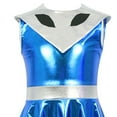 thumbnail image 5 of HAOTAGS Girls Alien Dress, Round Neck Short Sleeved Tailored Party Costume Dress Blue 5-6Years, 5 of 5