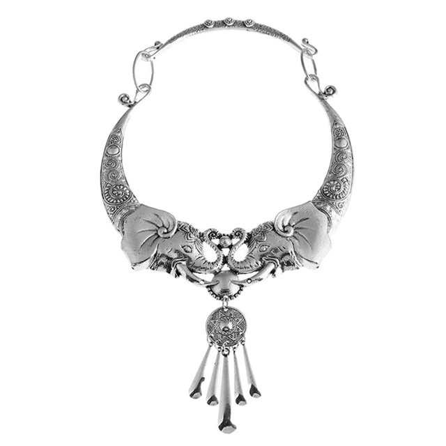 Vintage estilo indio grueso gargantilla collar accesorios de ropa Plata Sunnimix Collar indio Gargantilla con collar