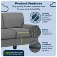 thumbnail image 3 of Serta Copenhagen 61" Rolled Arm Loveseat Sofa with Removable Covers Dark Gray, 3 of 16