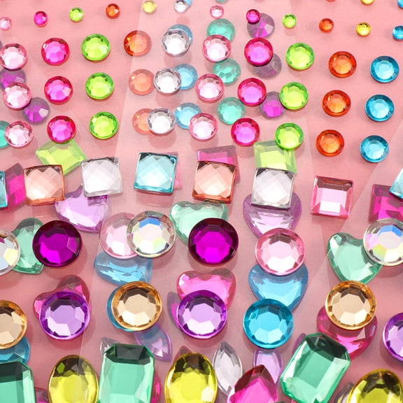 Raindrops Crystal Rhinestone Stickers for Crafts with Self Adhesive Back Acrylic Gems for Decoration Multi Colors Various Shapes
