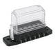 thumbnail image 2 of Bloque de fusibles de 6 vías con cubierta impermeable transparente Caja de fusibles de 6 vías para barco RV DC12V 24V Carga total 45A, 2 of 8