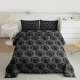 thumbnail image 2 of Manfei Black Grey Rose Queen Comforter Set for Adult, Cartoon Kawaii Butterfly Bedding Comforter Set, Retro French Style Reversible Bedding Set, Lightweight Room Decor, 3-Piece, 2 of 8