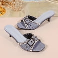 thumbnail image 4 of Wensltd Women's High Heels for Party Daily Plus Size Open Toe Heels Square Toe Comfortable Fit Everyday Stylish Blue, 4 of 9