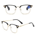 thumbnail image 4 of Fashion Simple Frame Vintage Eye Protection Reading Glasses Ultra Light Glasses Anti-Blue Light BLACK GOLD STRENGTH 100, 4 of 7